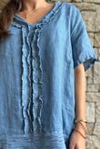 Benji Linen Wave Y Tee Denim